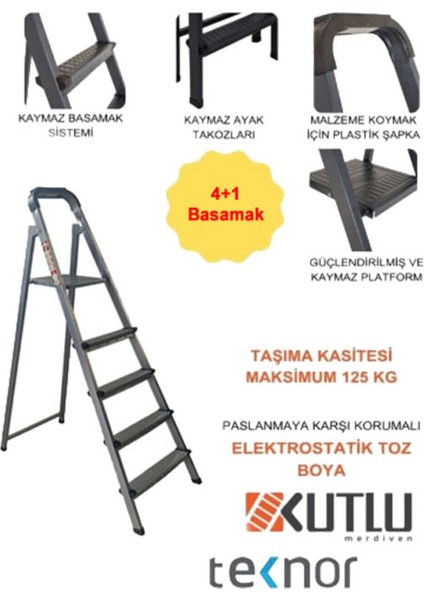 Kutlu Dayanıklı Metal Basamaklı Merdiven fiyatları