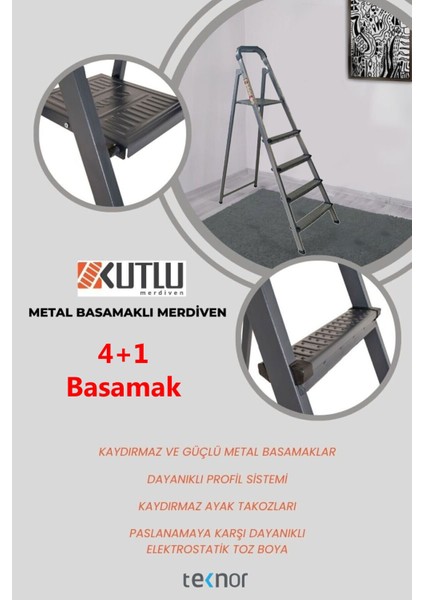 Kutlu Dayanıklı Metal Basamaklı Merdiven indirimleri