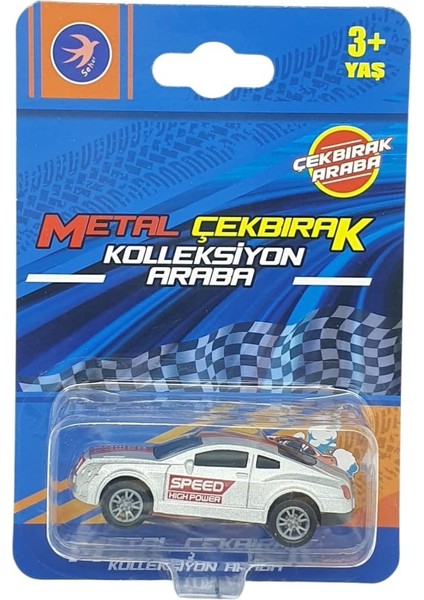Çek Bırak Metal Küçük Arabalar 8 cm - SH40031 - Gri Spor Araba indirimleri