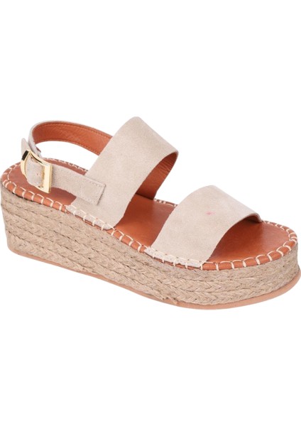 Kalın Taban Kadın Sandalet Vizon modelleri
