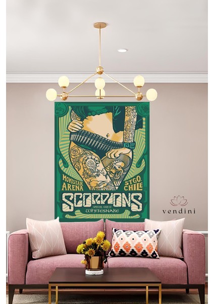 Kaliteli Kumaş , Scorpions Afişi Duvar Örtüsü Duvar Halısı Wall Tapestry fiyatları