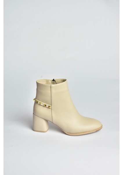 V848241409 Bej Kalın Topuklu Kadın Bot indirimleri