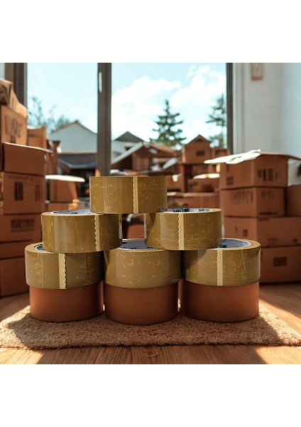 67 mm x 100 Taba Renkli Hotmelt Koli Bandı -Kahverengi -Shrinkli Paketli