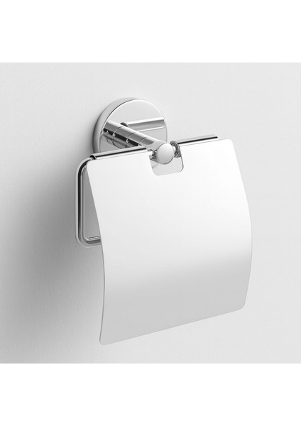 Gümüş Krom Kapaklı Wc Kağıt Aparatı Vidalı Paslanmaz Metal Duvar Tuvalet Kağıtlık Banyo Aksesuarı