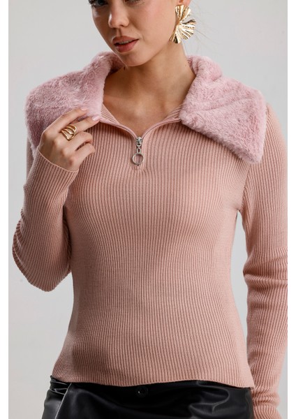 Kadın Kürk Yakalı Kazak fırsatları