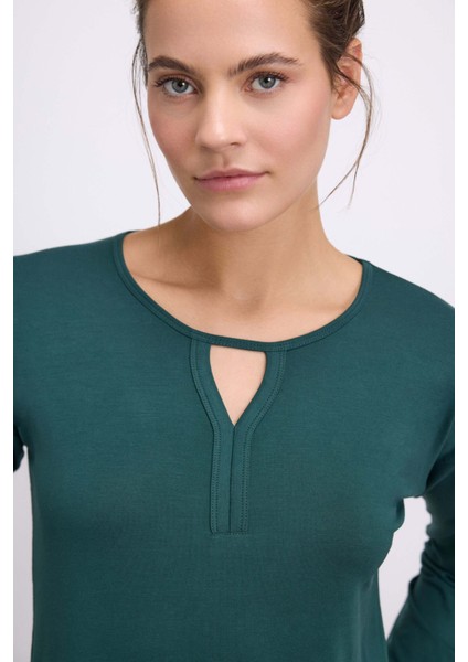 11552 Bayan Pijama Takım -Yeşil - -- L