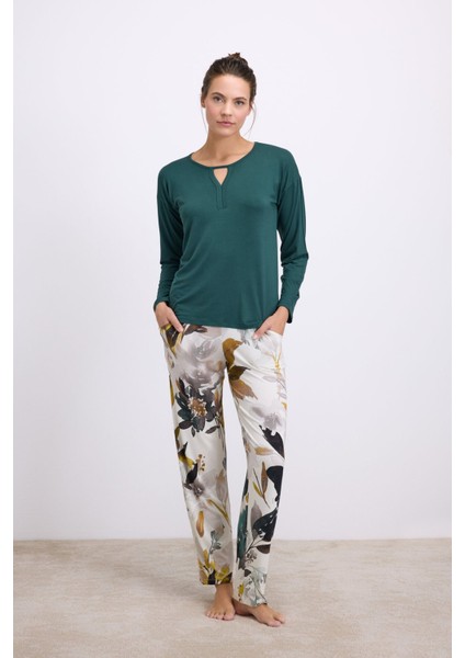 11552 Bayan Pijama Takım -Yeşil - -- L fiyatları