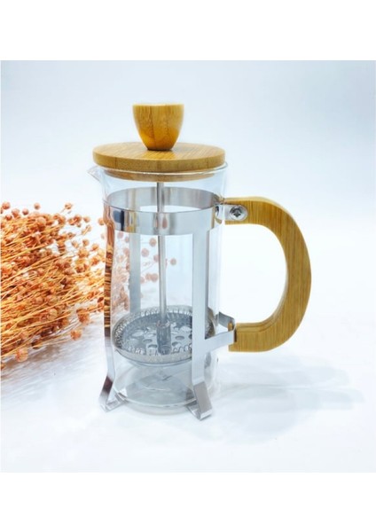 Ahşap Detaylı 350 ml Cam French Press fırsatları