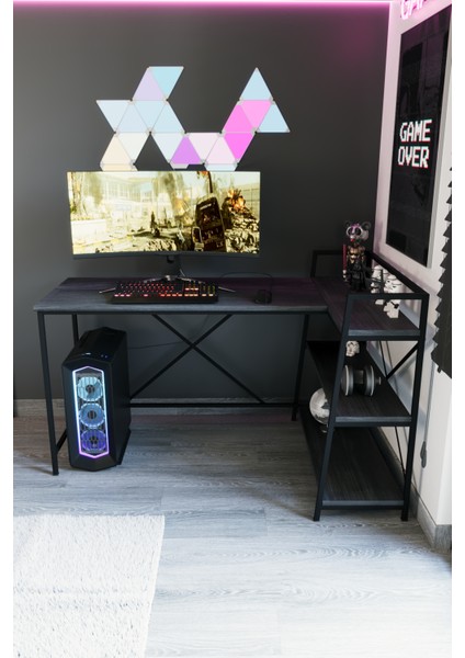 Siyah Oyuncu Masası, Çift Yön Kullanıma Uygun, Bilgisayar Masası, Gamer Masası, Gaming Masa, L Masa fiyatları