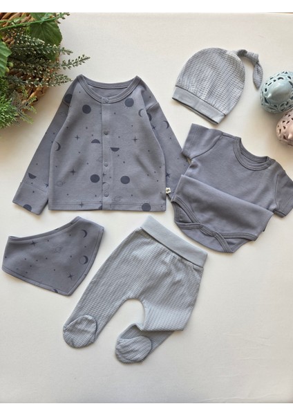 %100 Pamuk Yenidoğan Erkek Bebek 5 Parça Hastane Çıkış Seti modelleri