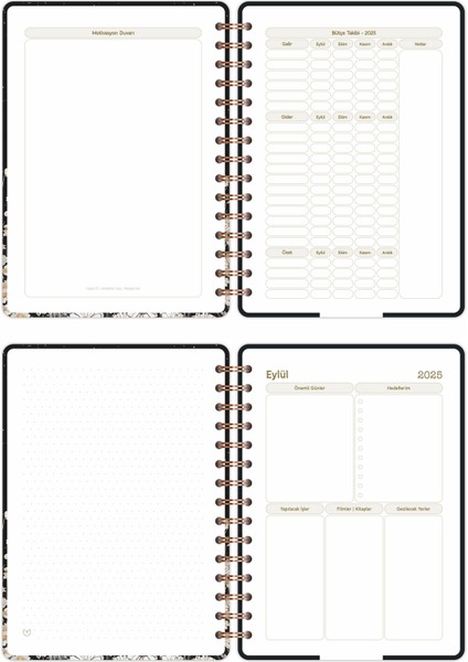2025-2026 A5 Akademik Ajanda Spiralli Kuşe Kapak 16 Aylık - Yıldızlı Kedi