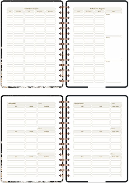 2025-2026 A5 Akademik Ajanda Spiralli Kuşe Kapak 16 Aylık - Yıldızlı Kedi