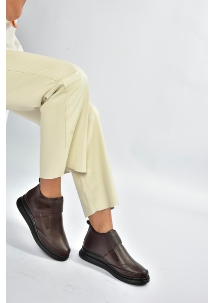 V324501903 Kahverengi Hakiki Deri Cırtlı Kadın Bot indirimleri