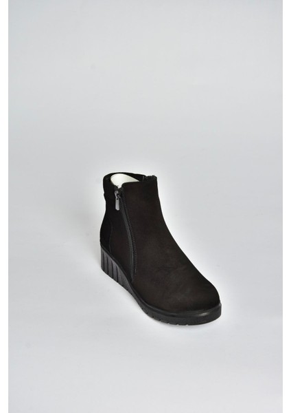V324800402 Siyah Hakiki Deri Süet Kadın Bot indirimleri