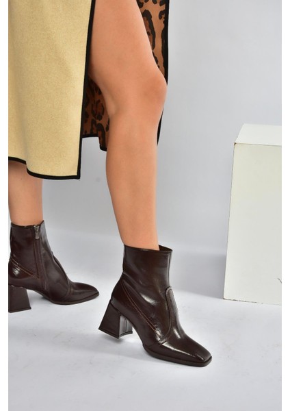 V848256460 Kahverengi Rustik Kalın Topuklu Kadın Ayakkabı modelleri