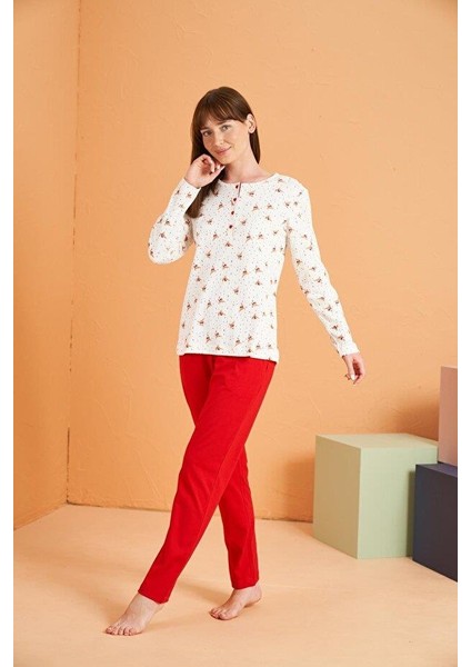 Kadın Ekru Pijama Takımı 28060 modelleri