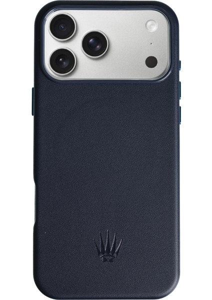 Bexocase Iphone 17 Pro Max Lacivert Magsafe Özellikli Deri Kılıf