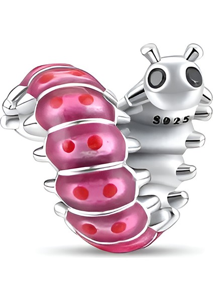 925 Ayar Gümüş Sevimli Sarmal Tırtıl Charm