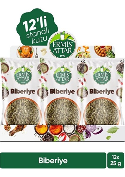 Biberiye 25 Gram 12'li Ermiş Attar Display standlı kutuda