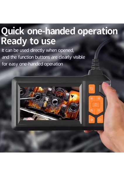 Ekranlı 3 Kameralı 10 mt Hafıza Kart Destekli Sert Kablo Yılan Endoskop Kamera 8 mm 4.3 Inc indirimleri