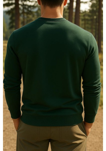 Erkek Mevsimlik Salaş Uzun Kol Yeşil Sweatshirt fiyatları