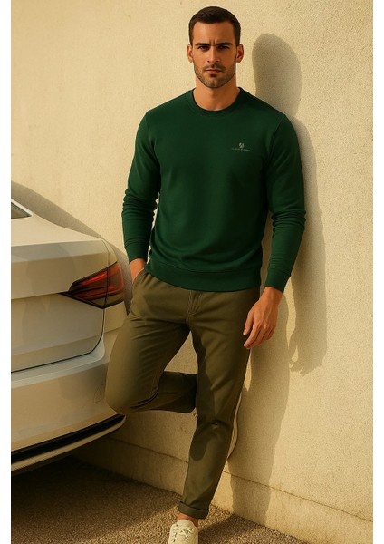 Erkek Mevsimlik Salaş Uzun Kol Yeşil Sweatshirt modelleri