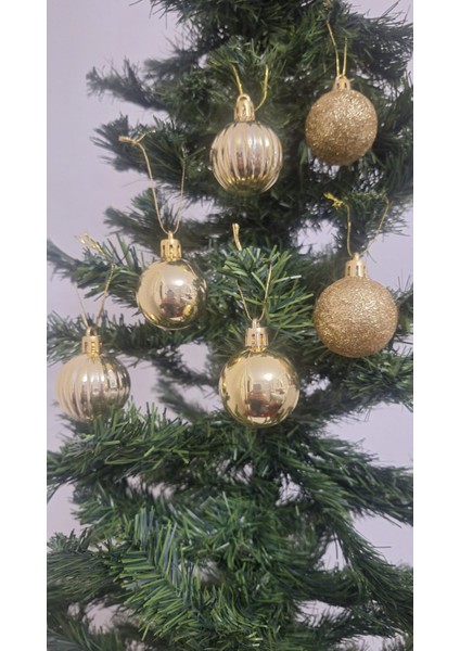 Yılbaşı Ağacı Süsü 4 cm Cici Küre Top Süs Parlak 6 Adet fiyatları