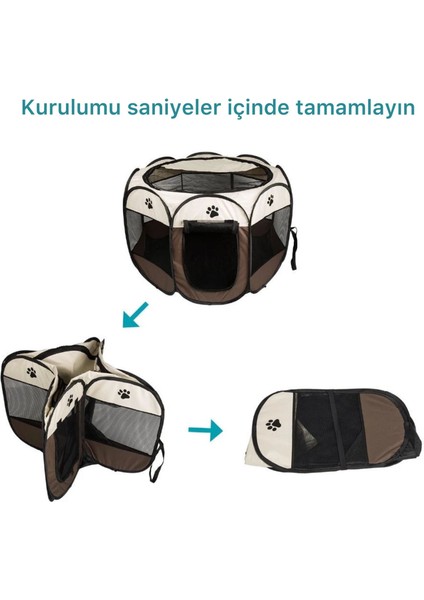 Taşınabilir Katlanır Evcil Hayvan Yatağı Kedi ve Köpek Evi Büyük (M) indirimleri
