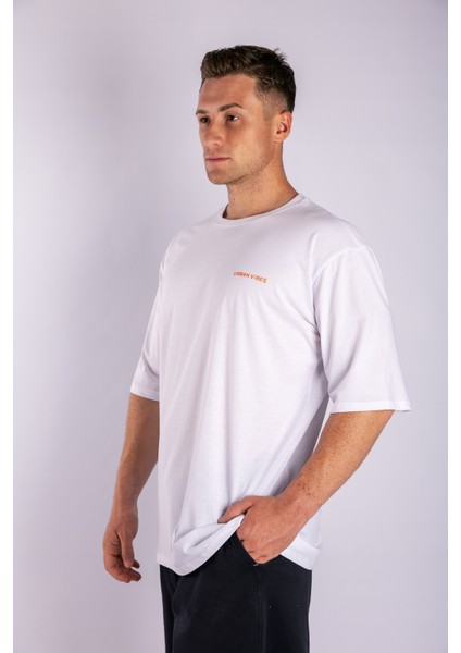 Beyaz Oversize Basic Unisex Tişört