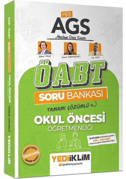 Yediiklim 2026 Meb Ags Öabt Okul Öncesi Öğretmenliği Tamamı Çözümlü Soru Bankası