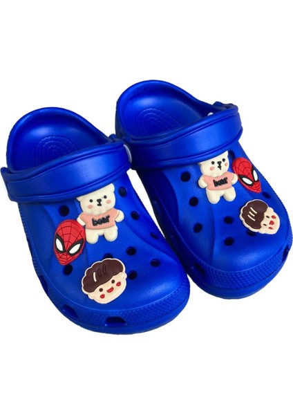 Erkek Çocuk Örümcek Adam Sticker Cross Havuz Kreş Bahçe Günlük Terlik