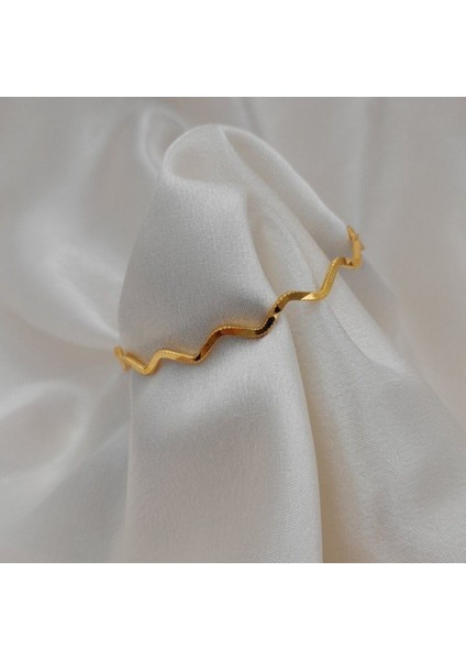 Altın Renk 22 Ayar Kaplama Zikzak Ajda Bilezik 22 Cm. 1 Adet fiyatları