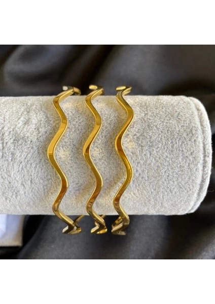 Altın Renk 22 Ayar Kaplama Zikzak Ajda Bilezik 22 Cm. 1 Adet modelleri