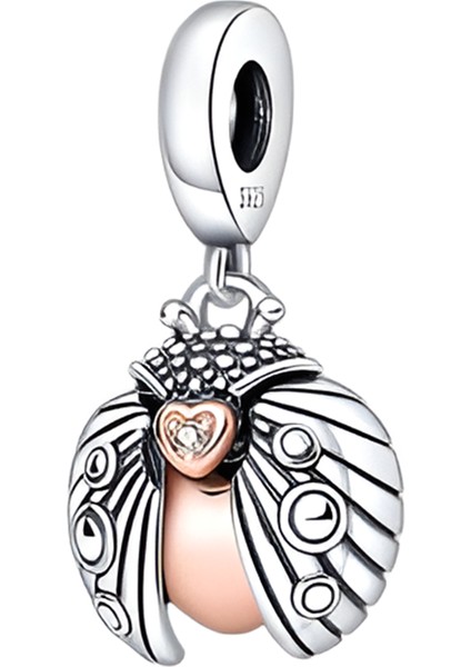 925 Ayar Gümüş Aşk Taşıyan Uğur Böceği Charm
