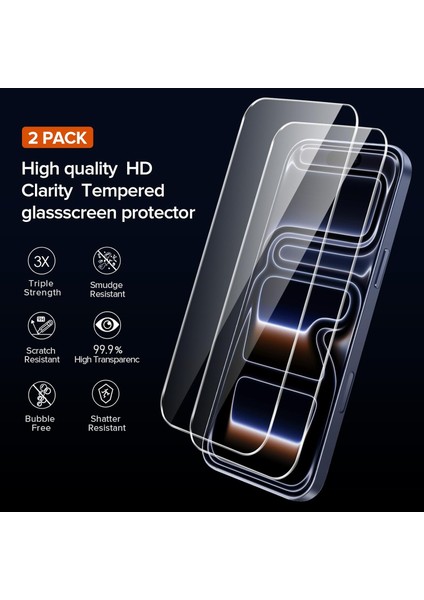 iPhone 17 Pro Max Şeffaf Kılıf Silikon / Cam Ekran Koruyucu Seti modelleri