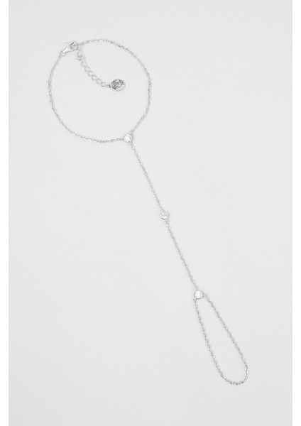 Minimalist 18 Ayar Beyaz Altın Kaplama 24 cm Gümüş Şahmeran