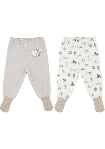 %100 Organik Pamuk 2'li Çoraplı Tek Alt 3-36 ay