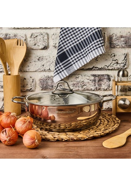 Paslanmaz Çelik Karnıyarık Tenceresi - Gri - 26 cm