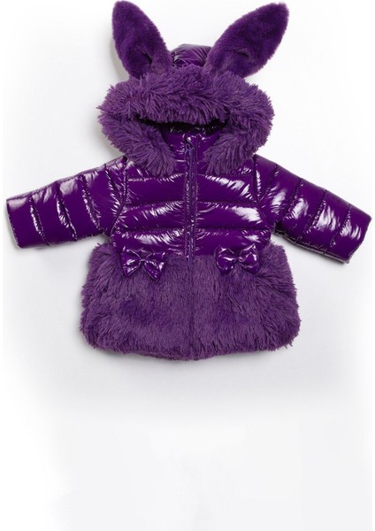 Yeni Tavşan Kulaklı Su Itici Fermuarlı Cepli Kalın Kar Kapüşonlu Kışlık Kız Bebek Mont Çocuk Kaban