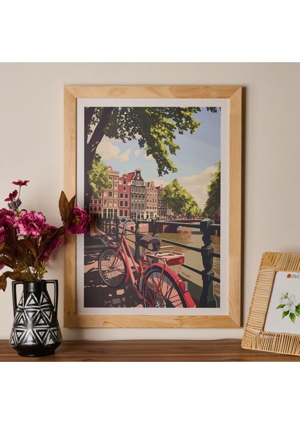 Deco Amsterdam Houses Tablo - Renkli - 50X70 cm