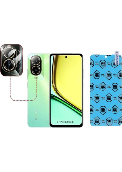 Realme 12 Lite Ekran Koruyucu ve Kamera Lens Koruyucu(Lens Koruyucu 2 Adet)