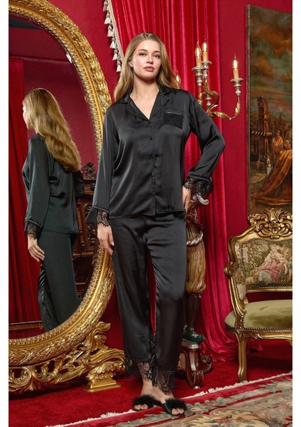Aqua 26358 Saten Dantelli Gömlek Pijama Takımı modelleri