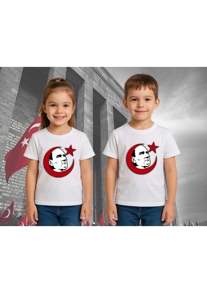 Unisex Ay Yıldızlı T-Shirt 19 Mayıs 29 Ekim 23 Nisan 10 Kasım Atatürk Çocuk Tişört