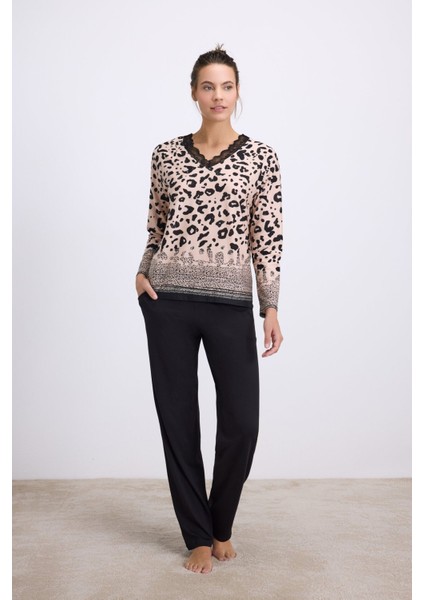 11540 Bayan Pijama Takım --Siyh - -- M