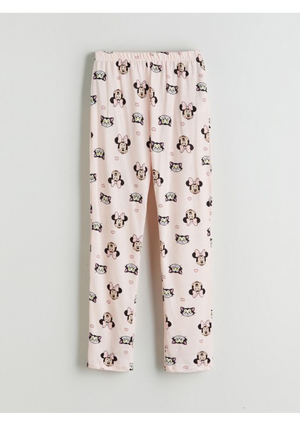 Yeni Sezon Gömlek Yaka Minnie Mouse Baskılı Kız Çocuk Pijama Takımı indirimleri