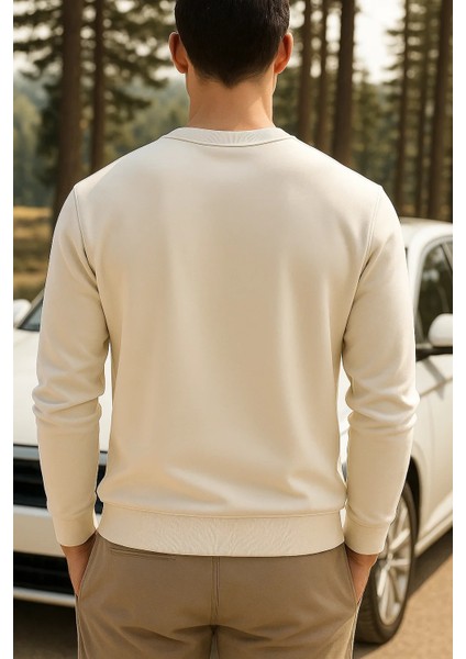 Erkek Mevsimlik Salaş Uzun Kol Krem Sweatshirt fiyatları