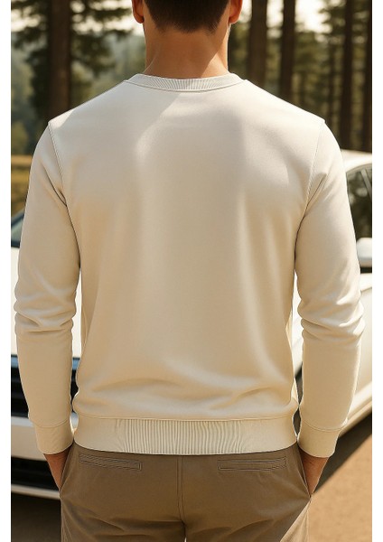 Erkek Mevsimlik Salaş Uzun Kol Krem Sweatshirt indirimleri
