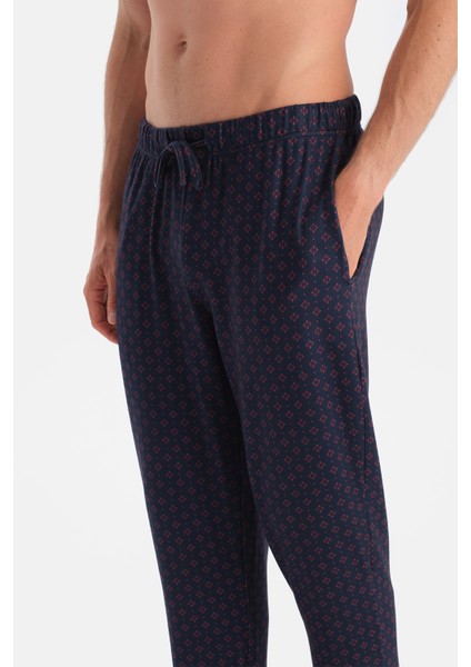 Kırmızı Dikiş Detaylı Uzun Kollu Termal Tişört Pantolon Pijama Takımı