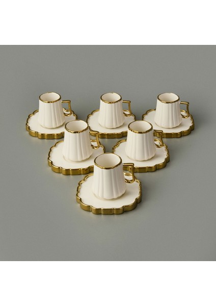 Isla 6'lı Kahve Fincanı - Beyaz / Sarı fiyatları