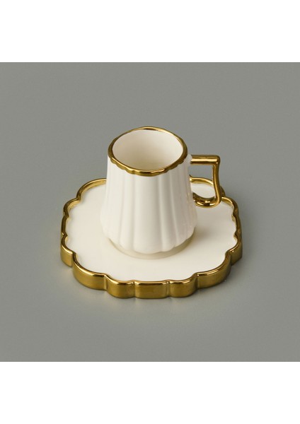 Isla 6'lı Kahve Fincanı - Beyaz / Sarı modelleri